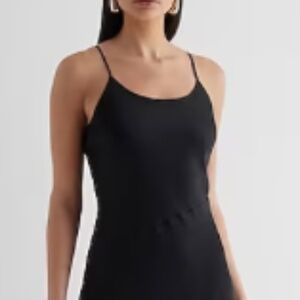 Express Midi Satin Scoop Neck Dress